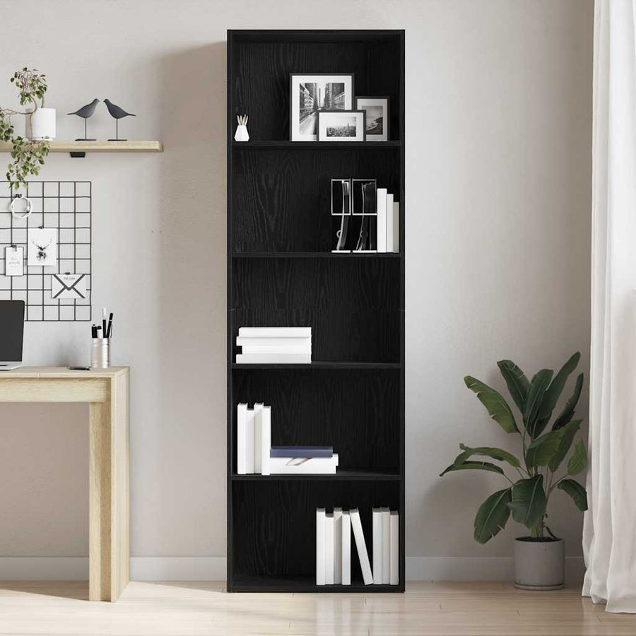 Boekenkast 60X30X Spaanplaat Kleurig Zwart Eiken 60 cm 189 cm