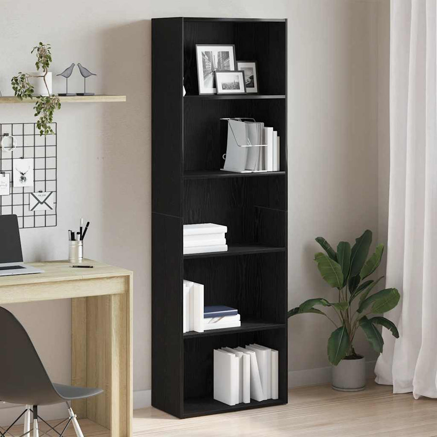 Boekenkast 60X30X Spaanplaat Kleurig Zwart Eiken 60 cm 189 cm