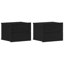 Nachtkastjes 2 St 40X30X30 Cm Bewerkt Hout Kleurig Zwart eiken