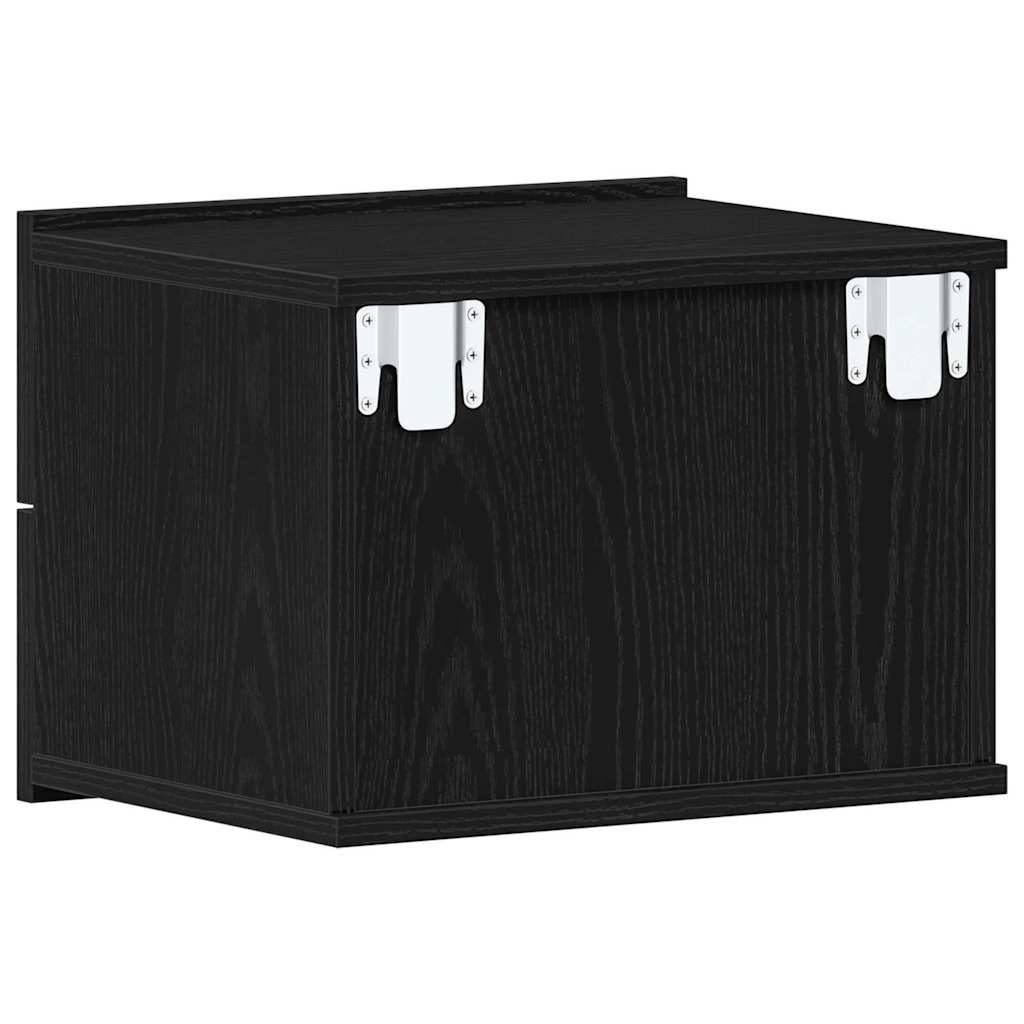 Nachtkastjes 2 St 40X30X30 Cm Bewerkt Hout Kleurig Zwart eiken