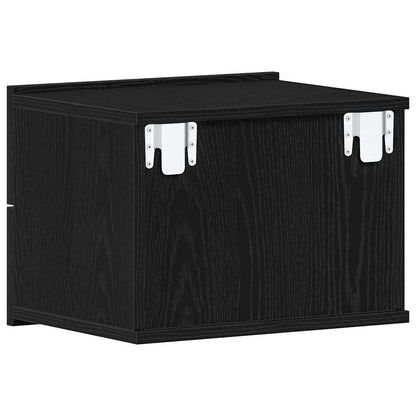 Nachtkastjes 2 St 40X30X30 Cm Bewerkt Hout Kleurig Zwart eiken