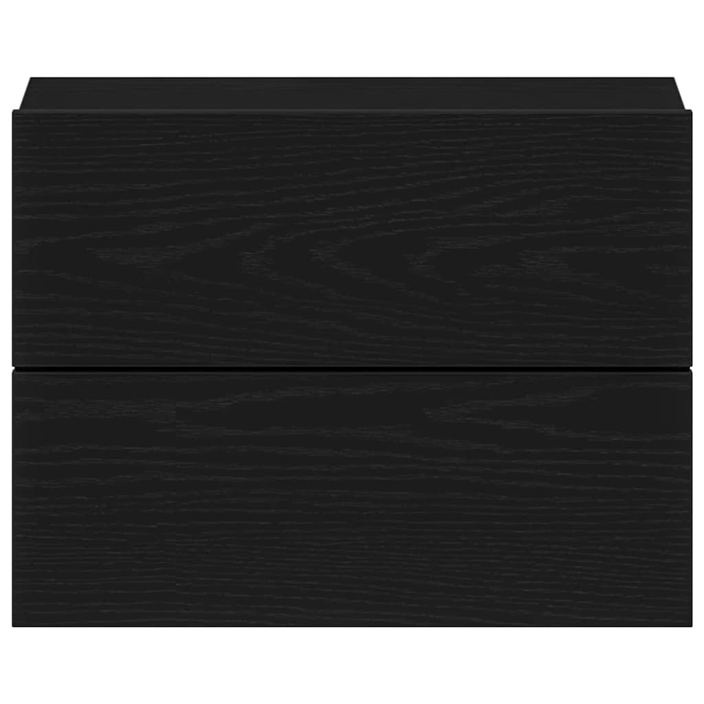 Nachtkastjes 2 St 40X30X30 Cm Bewerkt Hout Kleurig Zwart eiken