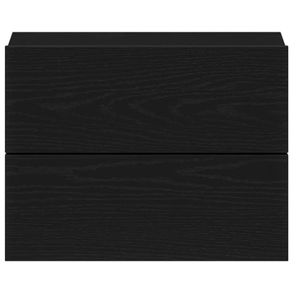 Nachtkastjes 2 St 40X30X30 Cm Bewerkt Hout Kleurig Zwart eiken