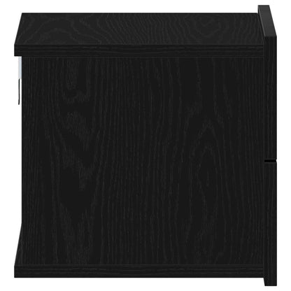 Nachtkastjes 2 St 40X30X30 Cm Bewerkt Hout Kleurig Zwart eiken