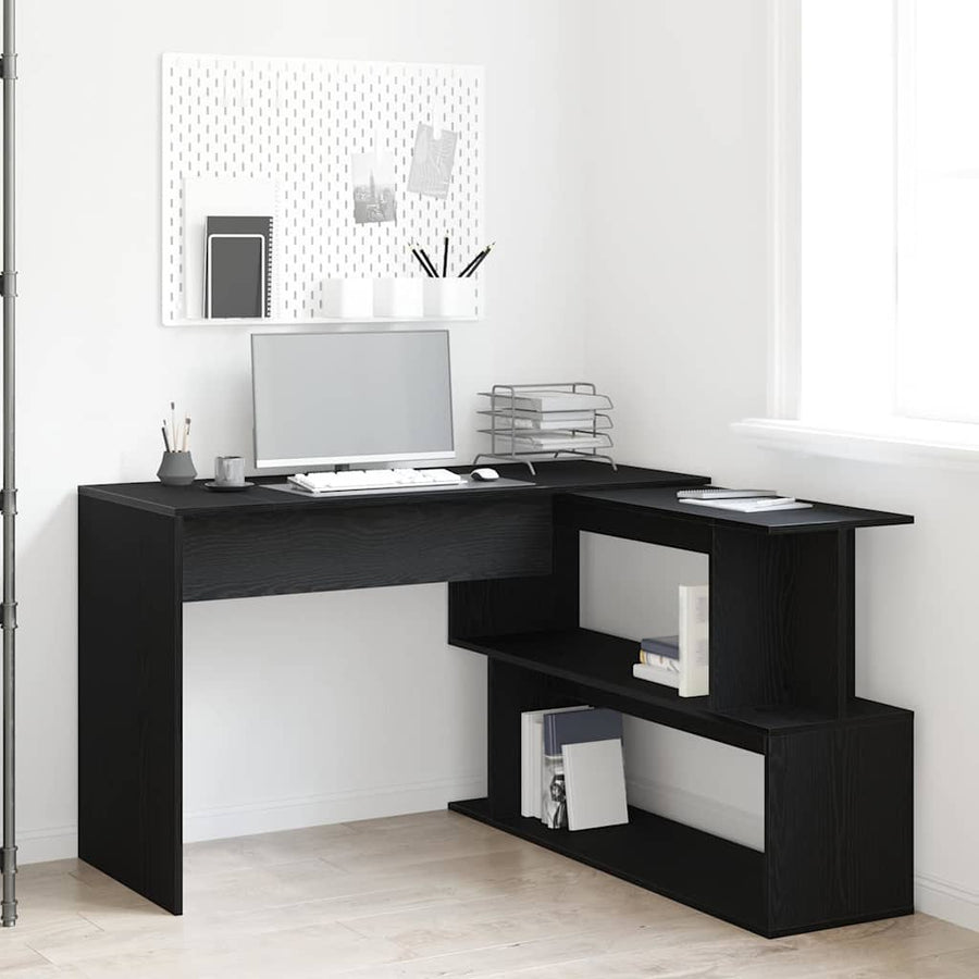 Bureau Zwart Eiken 200 x 50 x 76 cm Bewerkt hout