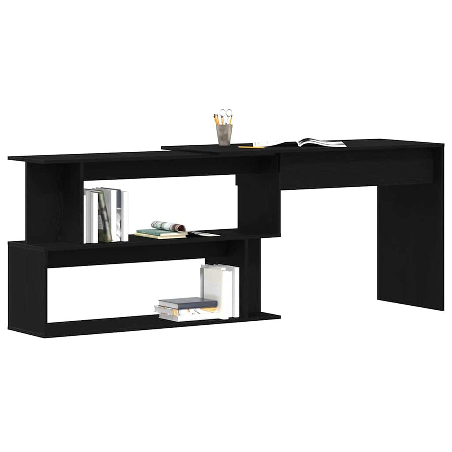 Bureau Zwart Eiken 200 x 50 x 76 cm Bewerkt hout