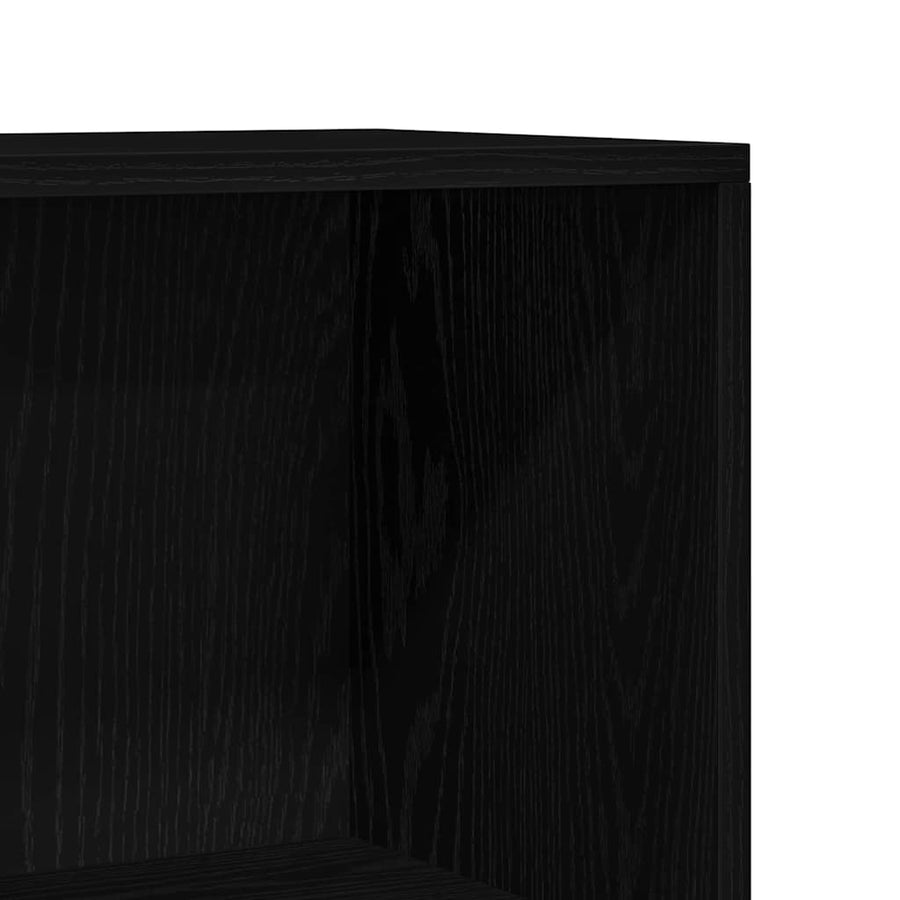 Boekenkast Zwart Eiken 60 x 24 x 143 cm Bewerkt hout
