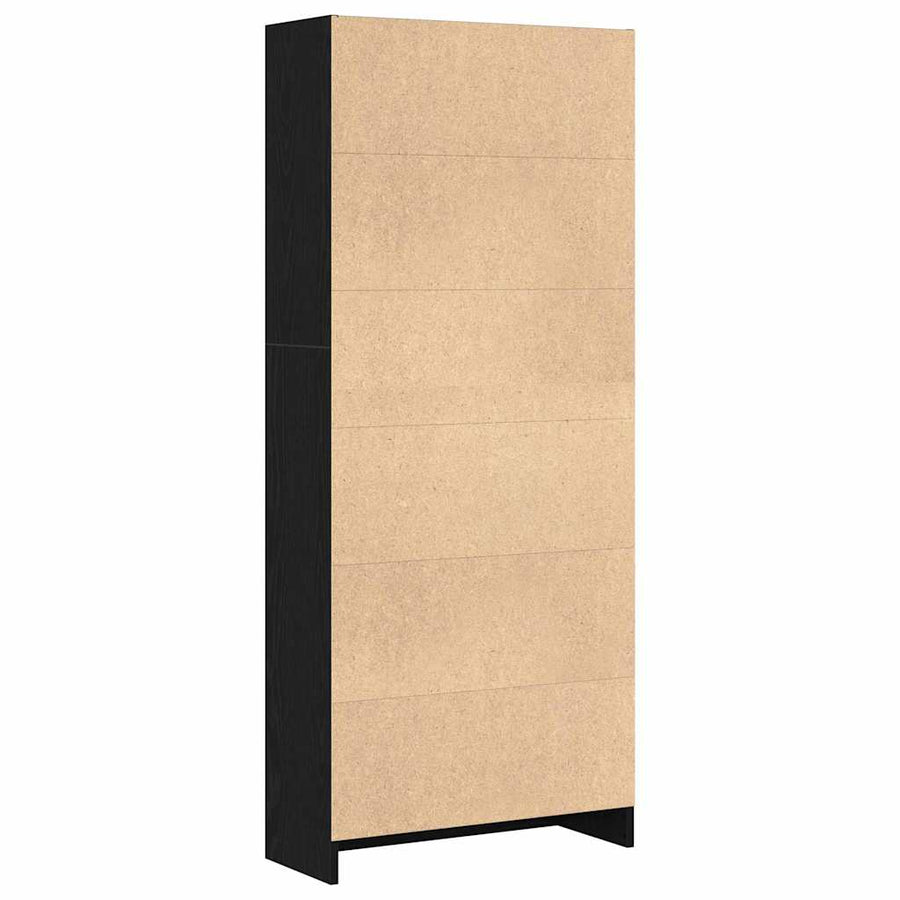 Boekenkast Zwart Eiken 60 x 24 x 143 cm Bewerkt hout