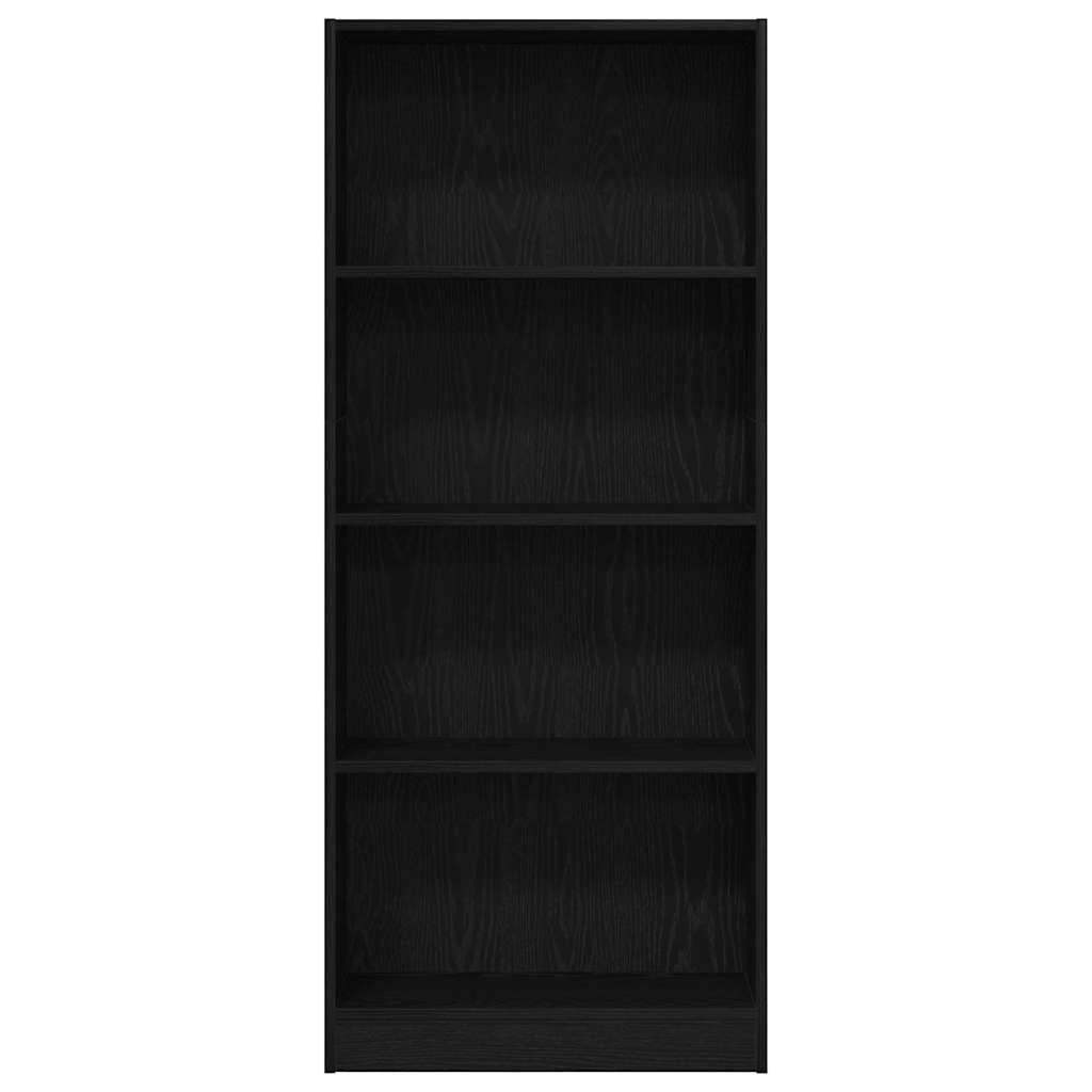 Boekenkast Zwart Eiken 60 x 24 x 143 cm Bewerkt hout