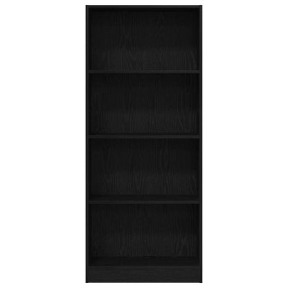 Boekenkast Zwart Eiken 60 x 24 x 143 cm Bewerkt hout