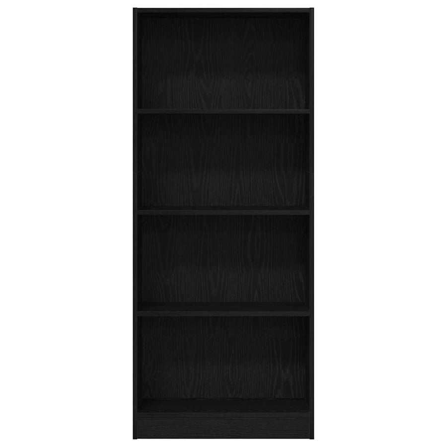 Boekenkast Zwart Eiken 60 x 24 x 143 cm Bewerkt hout