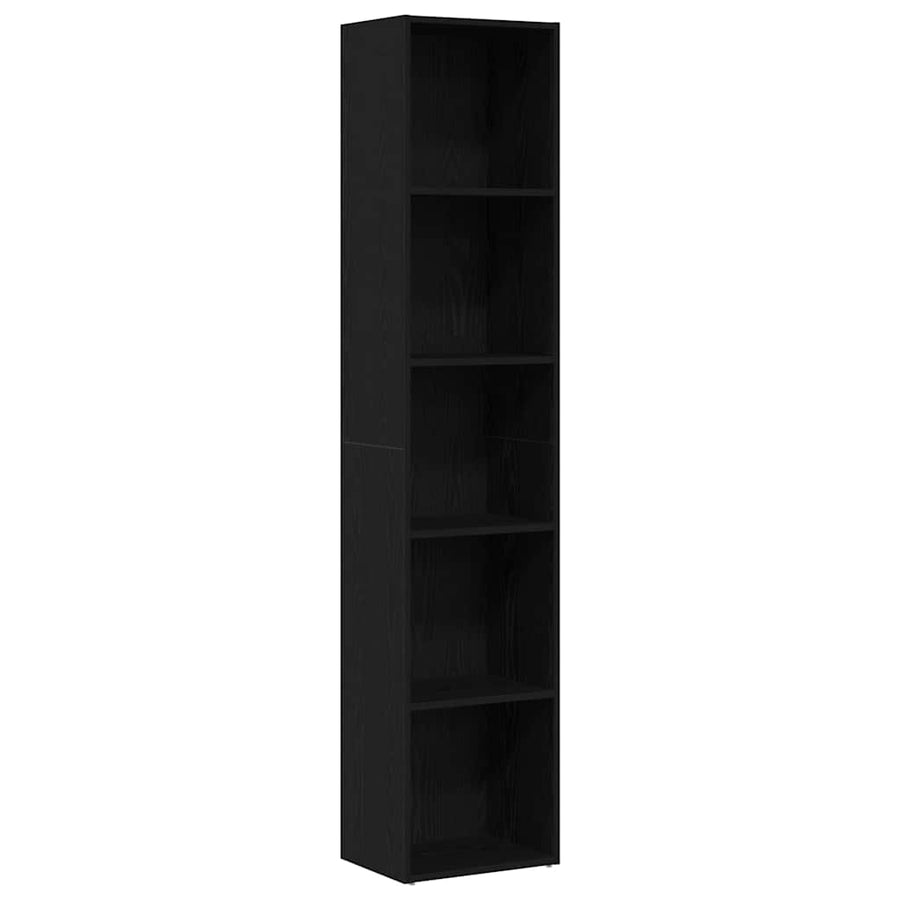 Boekenkast zwart eiken 40x30x189 cm bewerkt hout