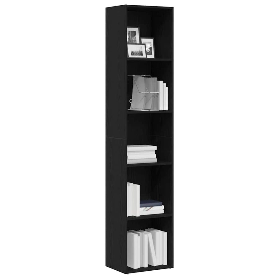 Boekenkast zwart eiken 40x30x189 cm bewerkt hout