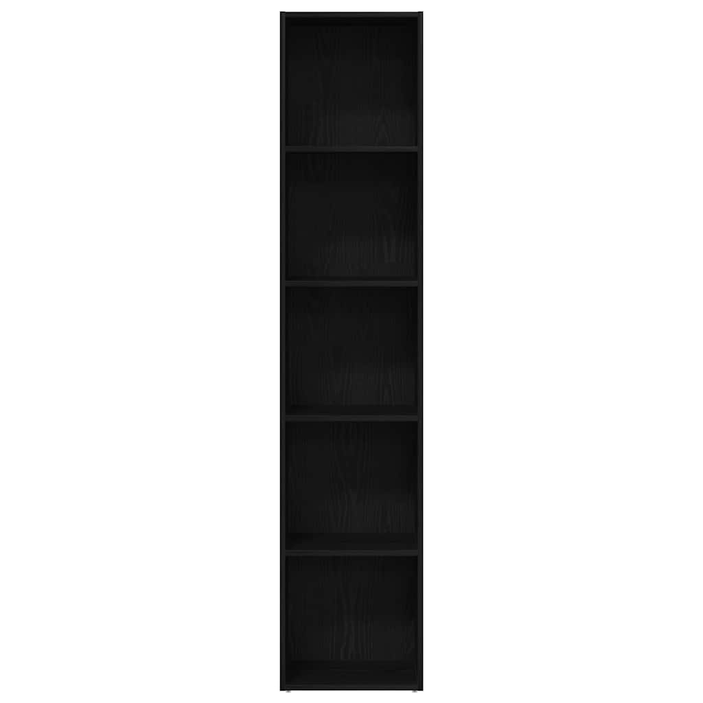 Boekenkast zwart eiken 40x30x189 cm bewerkt hout
