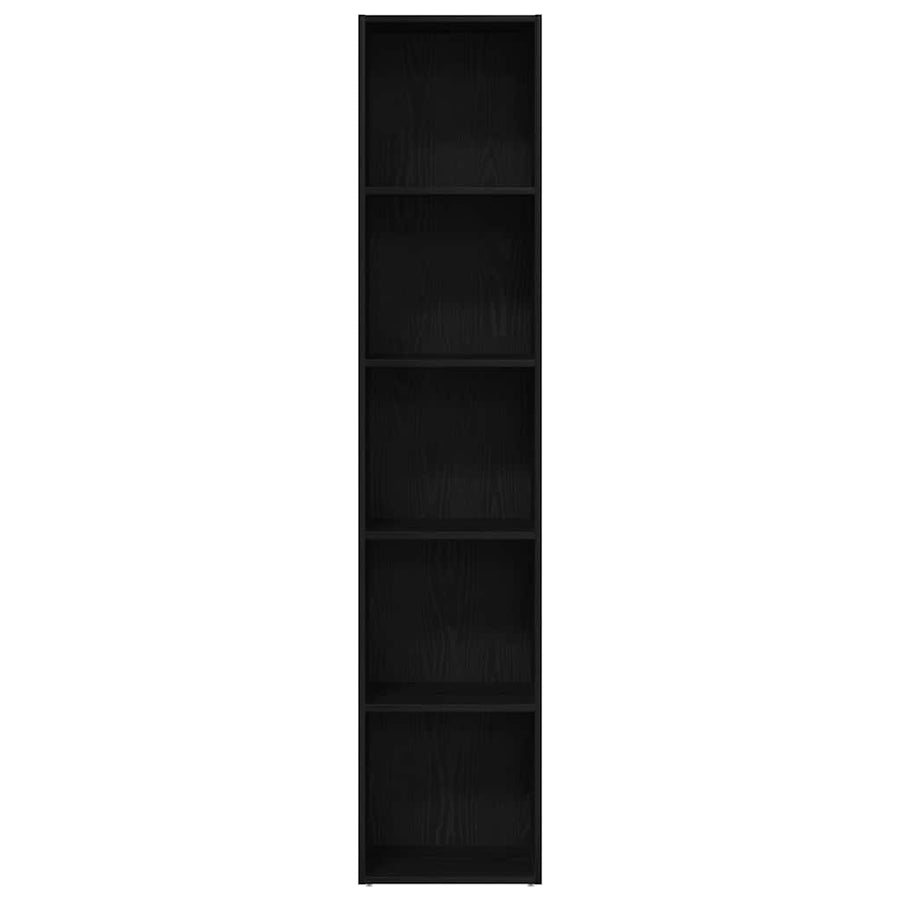 Boekenkast zwart eiken 40x30x189 cm bewerkt hout