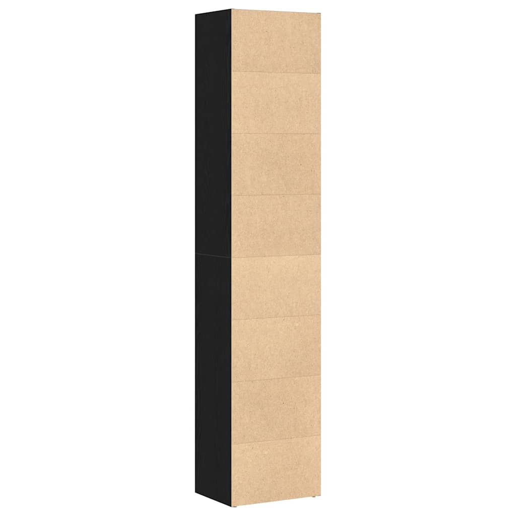 Boekenkast zwart eiken 40x30x189 cm bewerkt hout