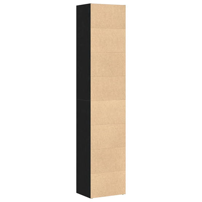 Boekenkast zwart eiken 40x30x189 cm bewerkt hout