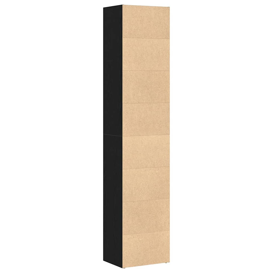 Boekenkast zwart eiken 40x30x189 cm bewerkt hout