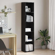 Boekenkast 40x30x189 cm zwart eiken bewerkt hout