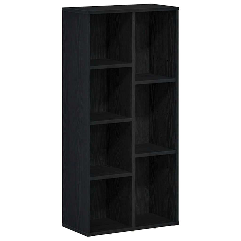Boekenkast 50X25X104 Cm Bewerkt Hout Kleurig Zwart eiken