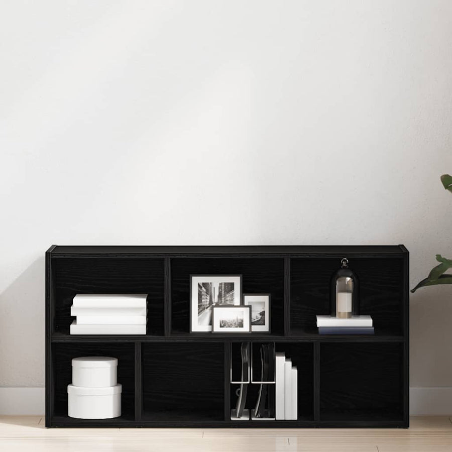 Boekenkast 50X25X104 Cm Bewerkt Hout Kleurig Zwart eiken