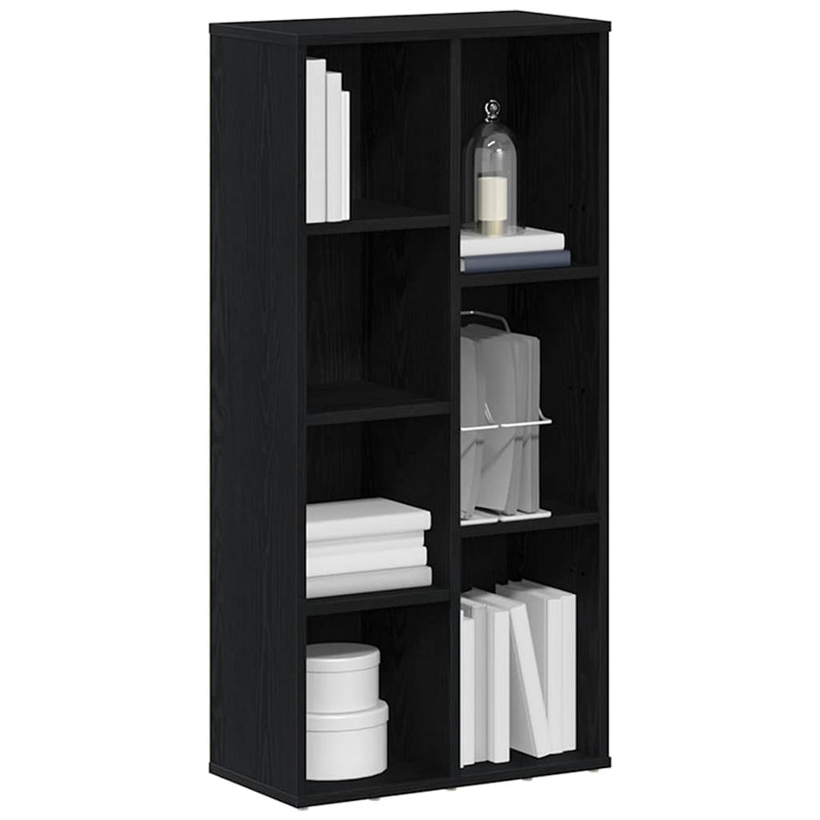 Boekenkast 50X25X104 Cm Bewerkt Hout Kleurig Zwart eiken