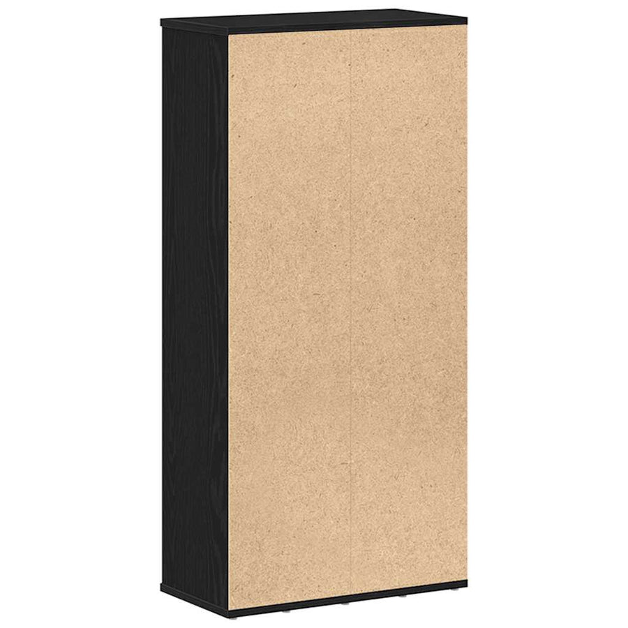 Boekenkast 50X25X104 Cm Bewerkt Hout Kleurig Zwart eiken