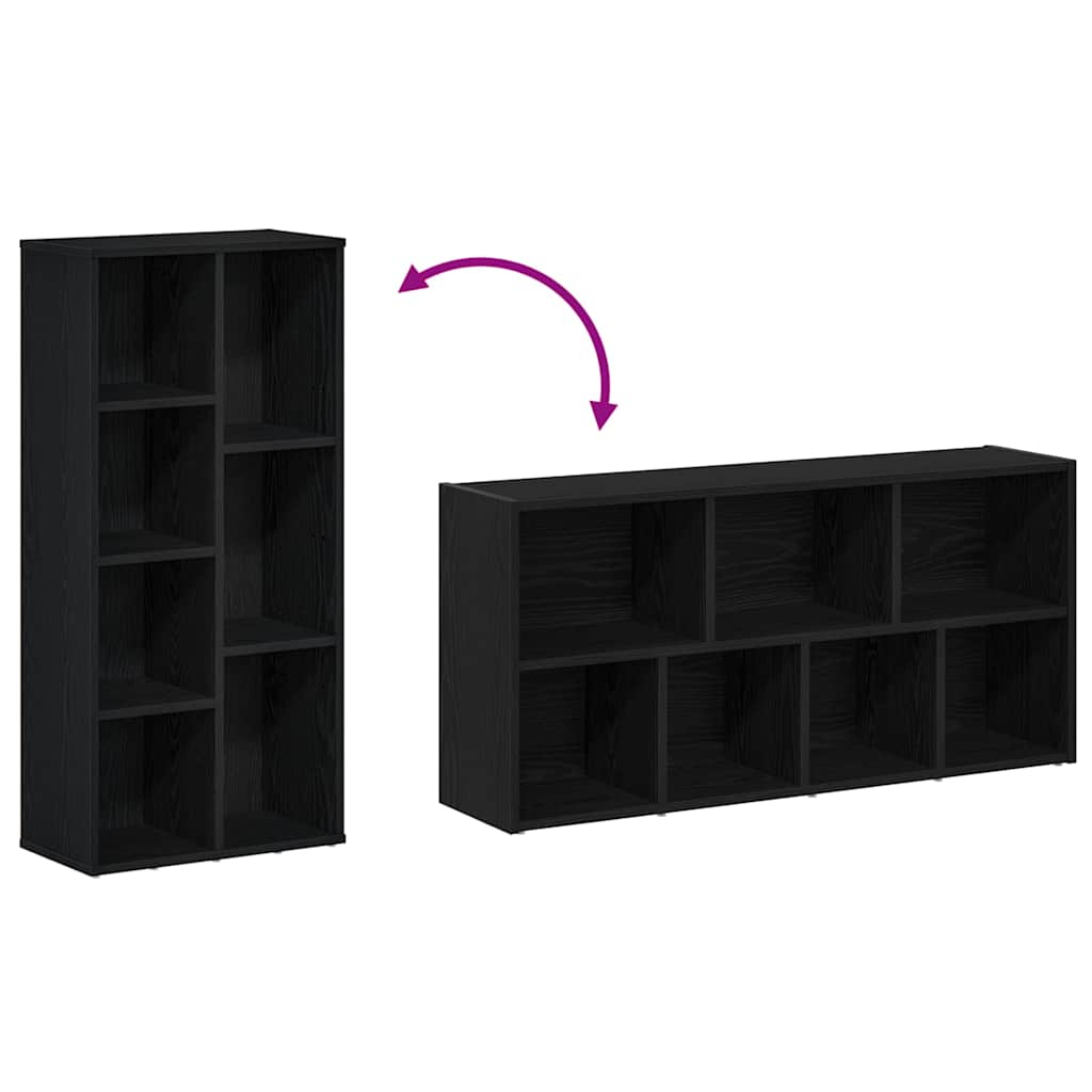 Boekenkast 50X25X104 Cm Bewerkt Hout Kleurig Zwart eiken