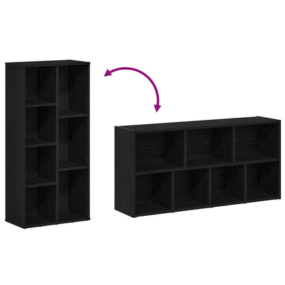 Boekenkast 50X25X104 Cm Bewerkt Hout Kleurig Zwart eiken