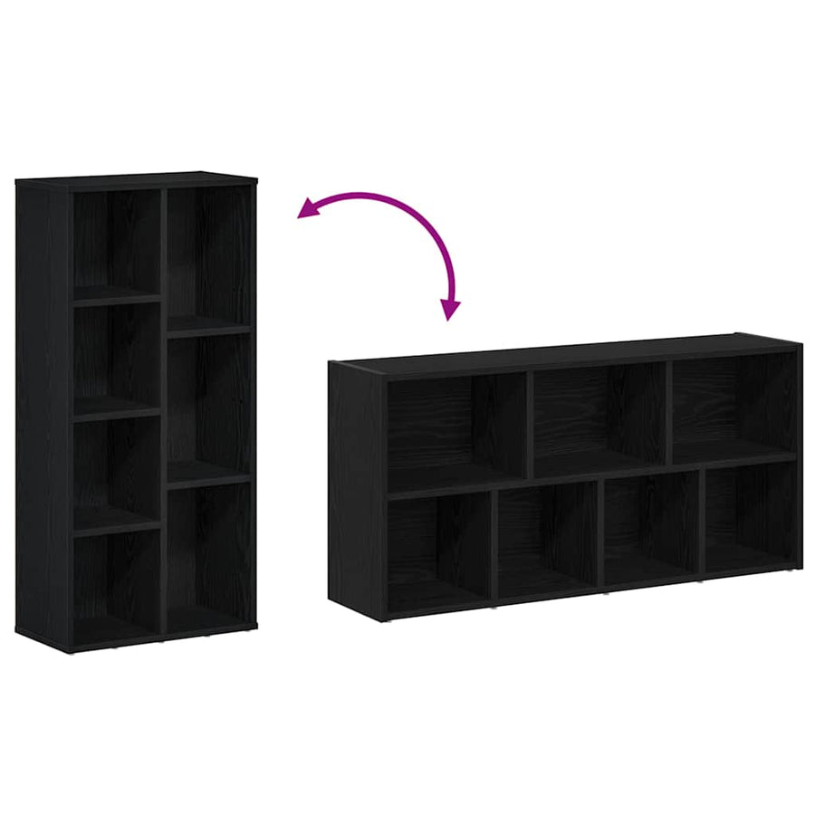 Boekenkast 50X25X104 Cm Bewerkt Hout Kleurig Zwart eiken