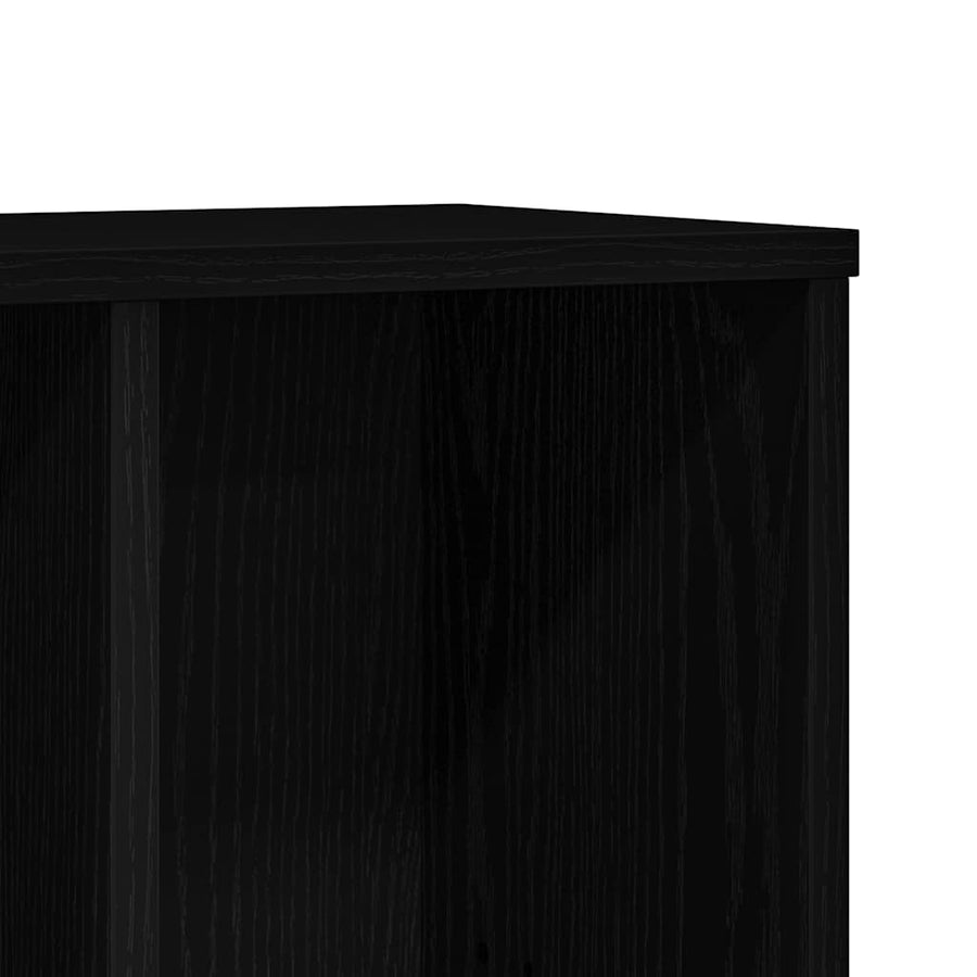 Boekenkast 50X25X104 Cm Bewerkt Hout Kleurig Zwart eiken