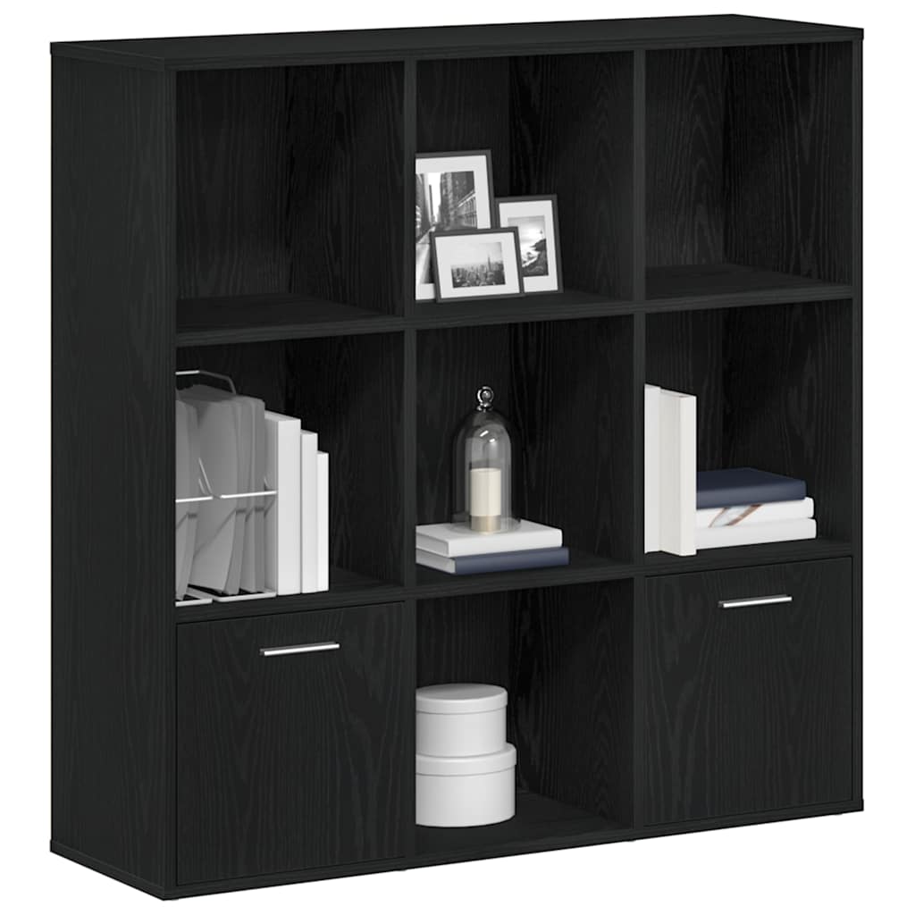 Boekenkast 98X29X97,5 Cm Bewerkt Hout Kleur Zwart eiken