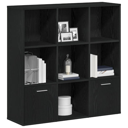Boekenkast 98X29X97,5 Cm Bewerkt Hout Kleur Zwart eiken