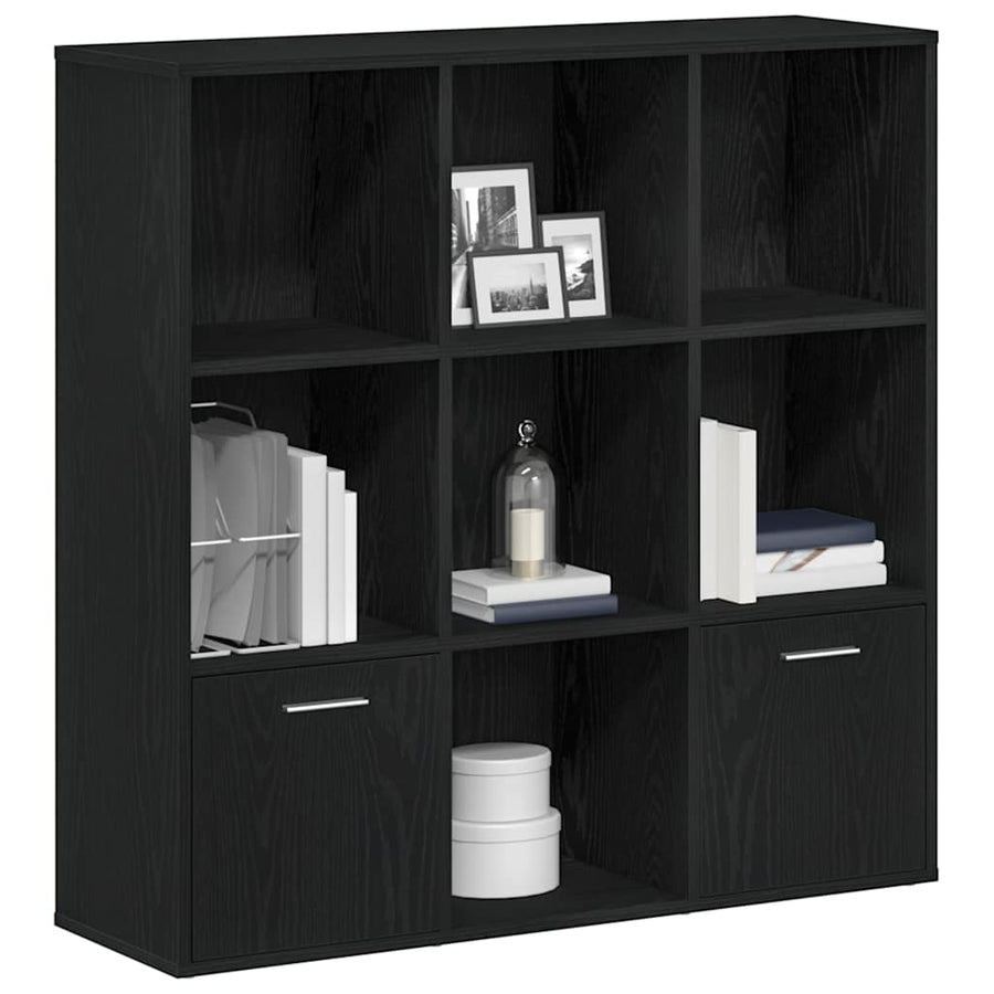 Boekenkast 98X29X97,5 Cm Bewerkt Hout Kleur Zwart eiken