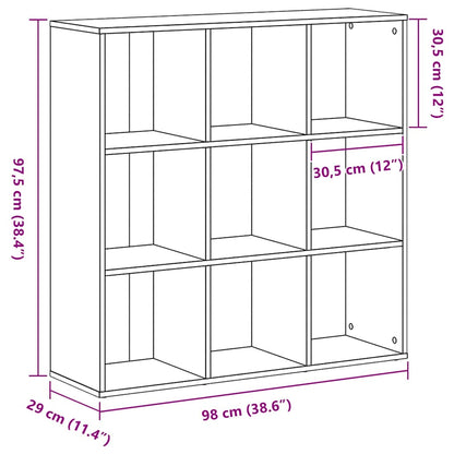 Boekenkast Zwart Eiken 98x29x97,5 cm Engineered Wood