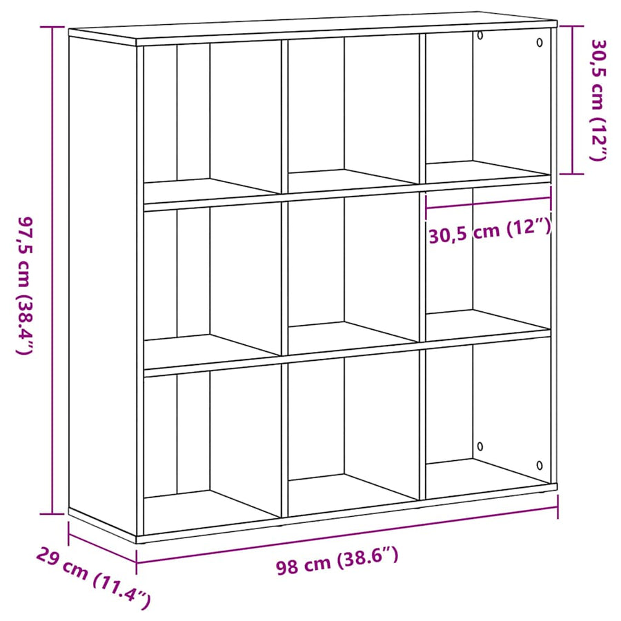 Boekenkast Zwart Eiken 98x29x97,5 cm Engineered Wood