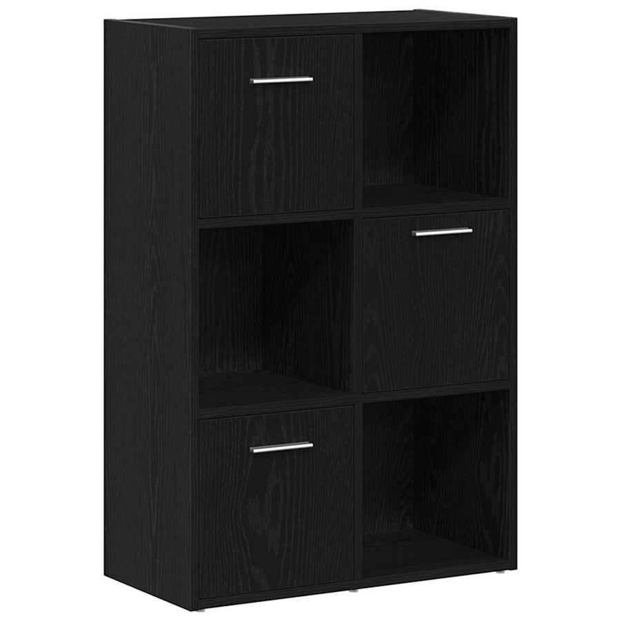 Boekenkast/kamerverdeler zwart eiken 60,5x30x90cm bewerkt hout