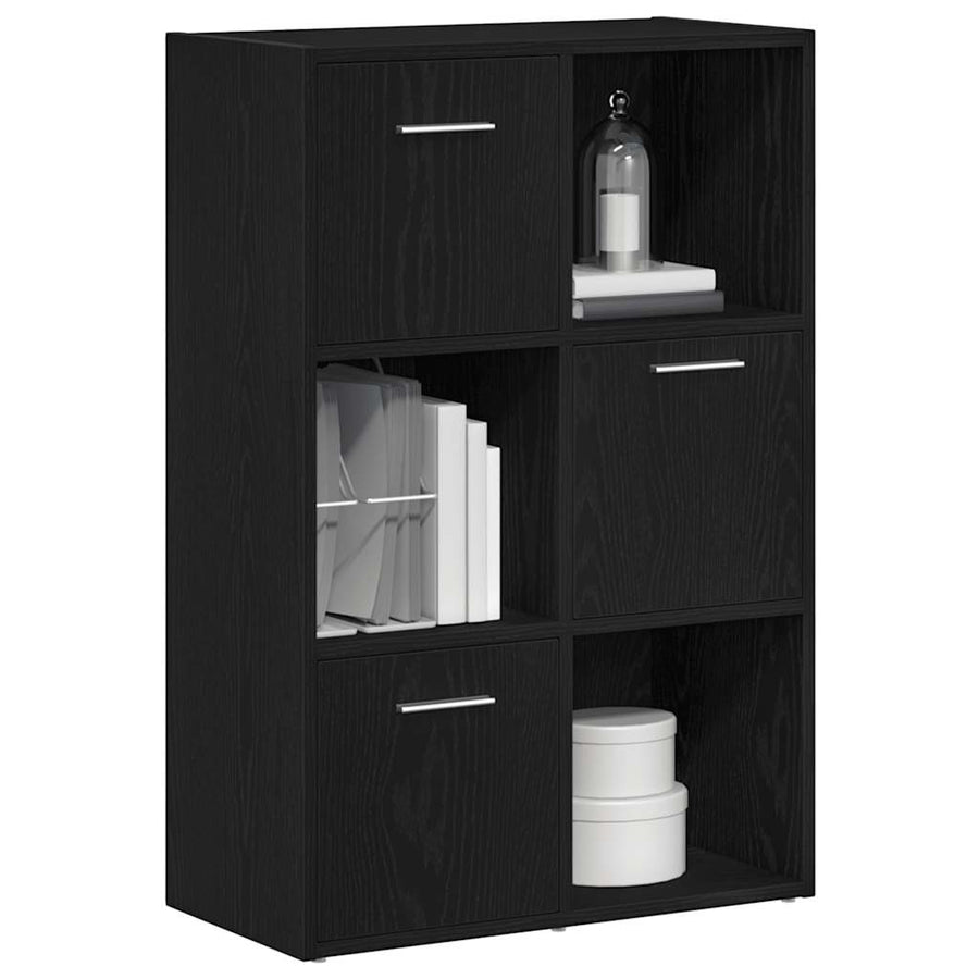 Boekenkast/kamerverdeler zwart eiken 60,5x30x90cm bewerkt hout