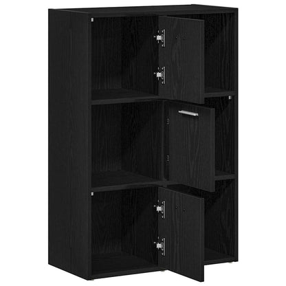 Boekenkast/kamerverdeler zwart eiken 60,5x30x90cm bewerkt hout
