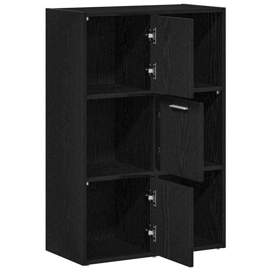 Boekenkast/kamerverdeler zwart eiken 60,5x30x90cm bewerkt hout