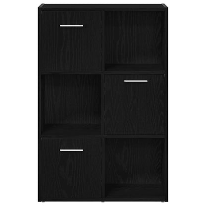 Boekenkast/kamerverdeler zwart eiken 60,5x30x90cm bewerkt hout