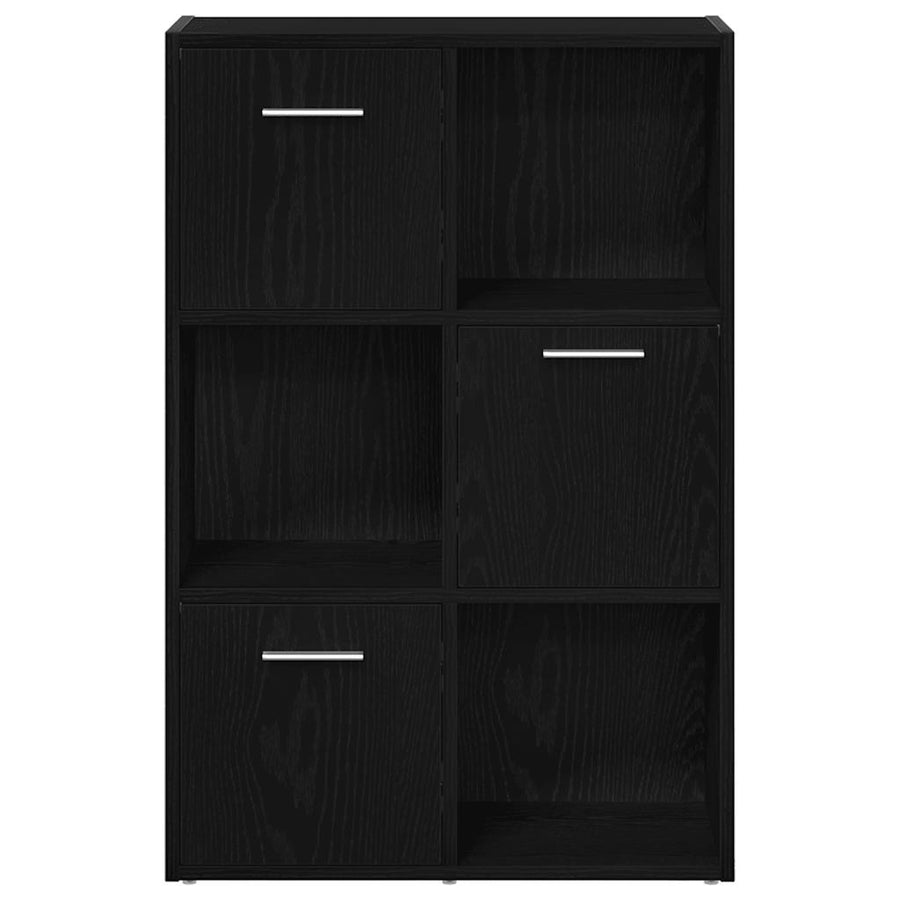 Boekenkast/kamerverdeler zwart eiken 60,5x30x90cm bewerkt hout