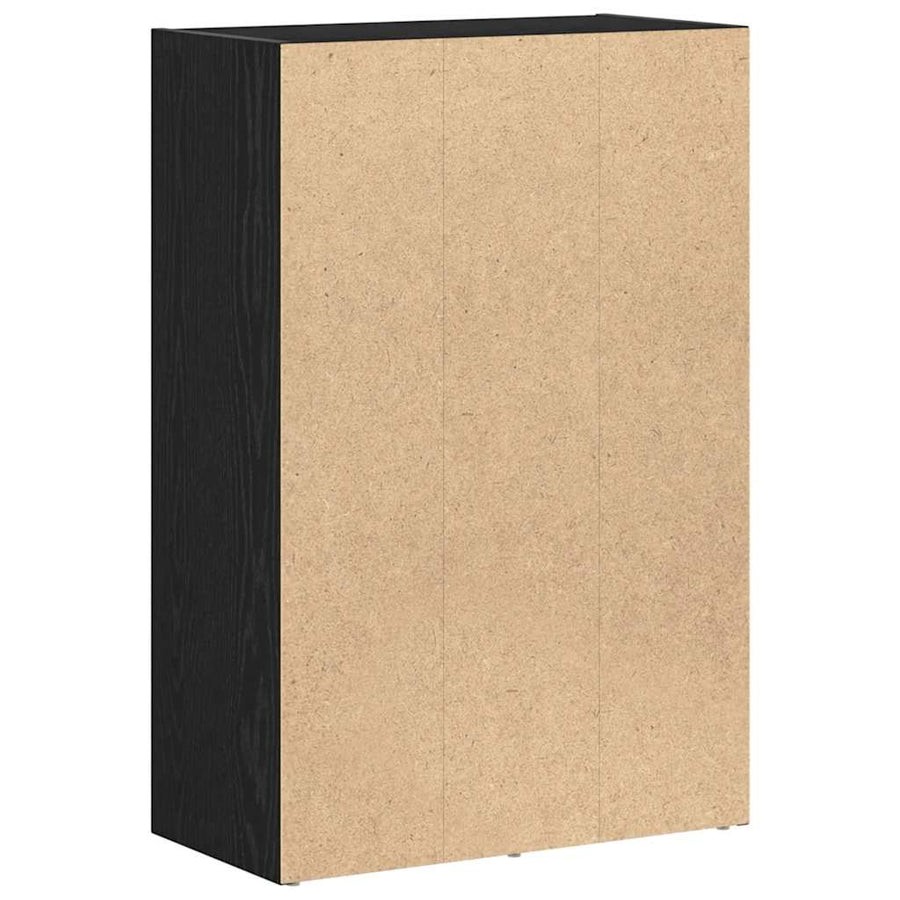 Boekenkast/kamerverdeler zwart eiken 60,5x30x90cm bewerkt hout