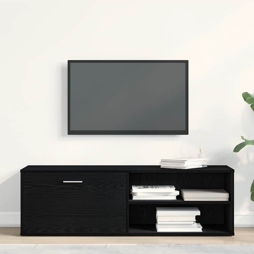 TV-meubel Zwart Eiken 120x34x37 cm Bewerkt Hout
