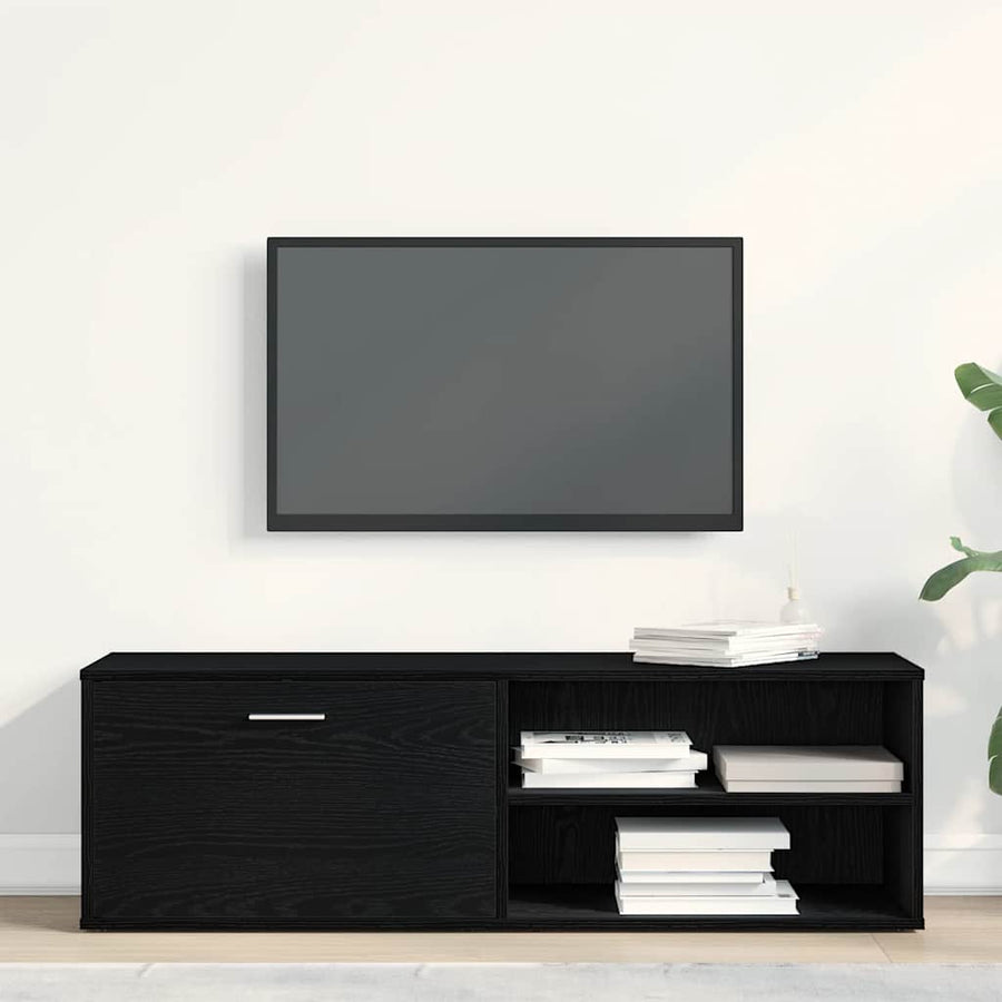 TV-meubel Zwart Eiken 120x34x37 cm Bewerkt Hout