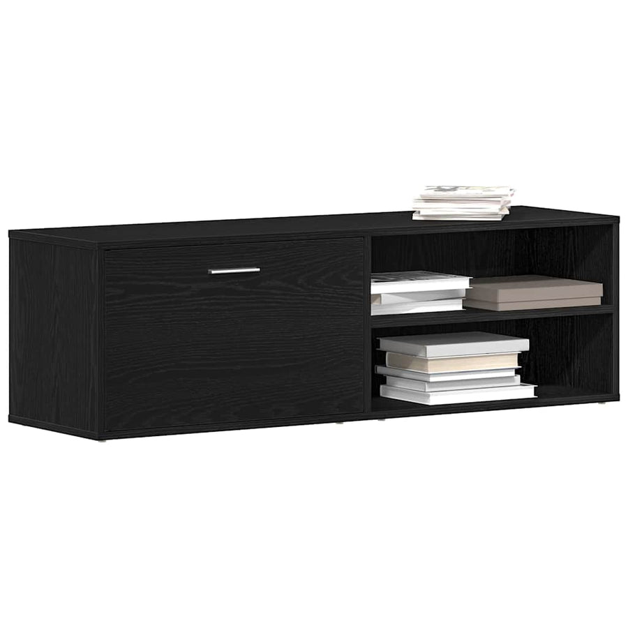 TV-meubel Zwart Eiken 120x34x37 cm Bewerkt Hout