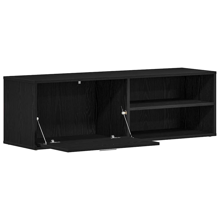 TV-meubel Zwart Eiken 120x34x37 cm Bewerkt Hout