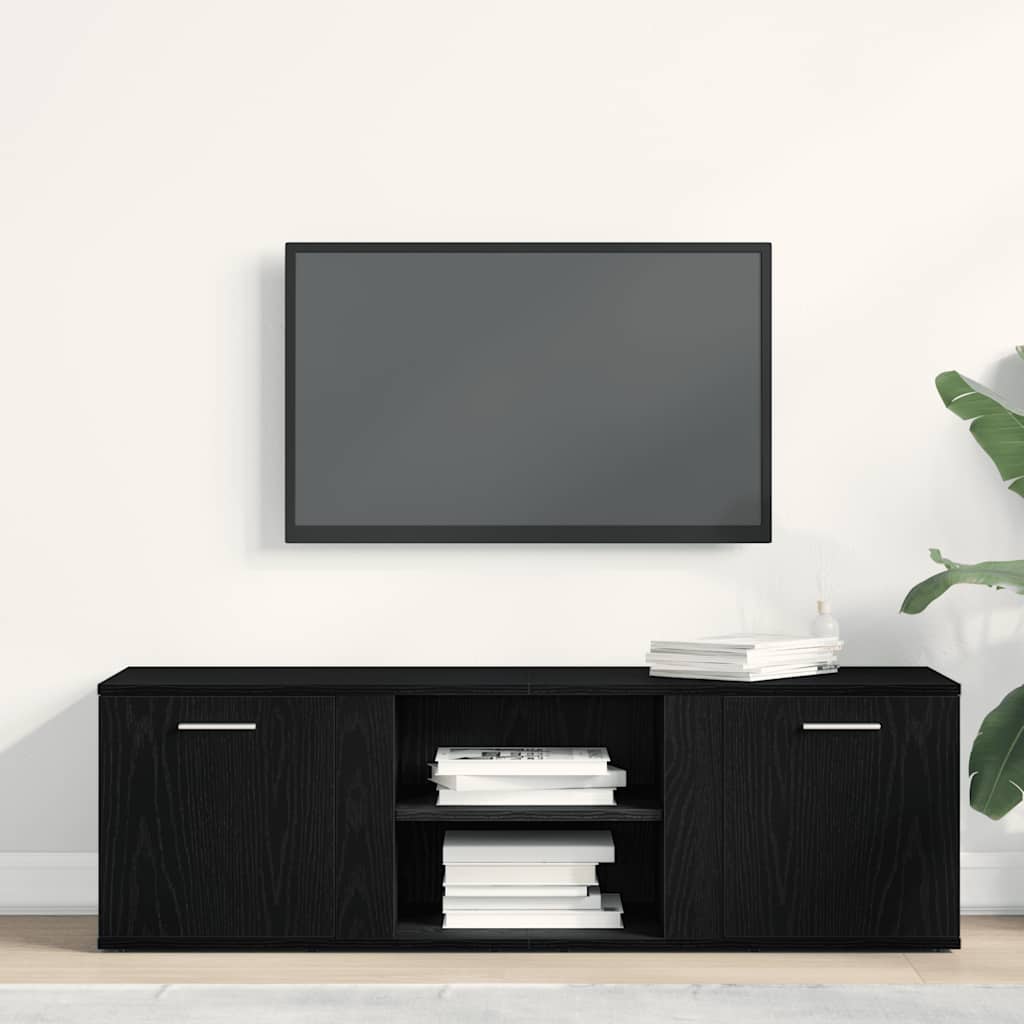 TV-meubel Zwart Eiken 120x34x37 cm Bewerkt Hout