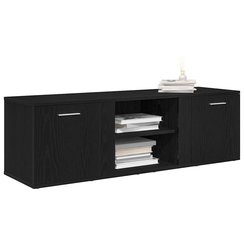 TV-meubel Zwart Eiken 120x34x37 cm Bewerkt Hout