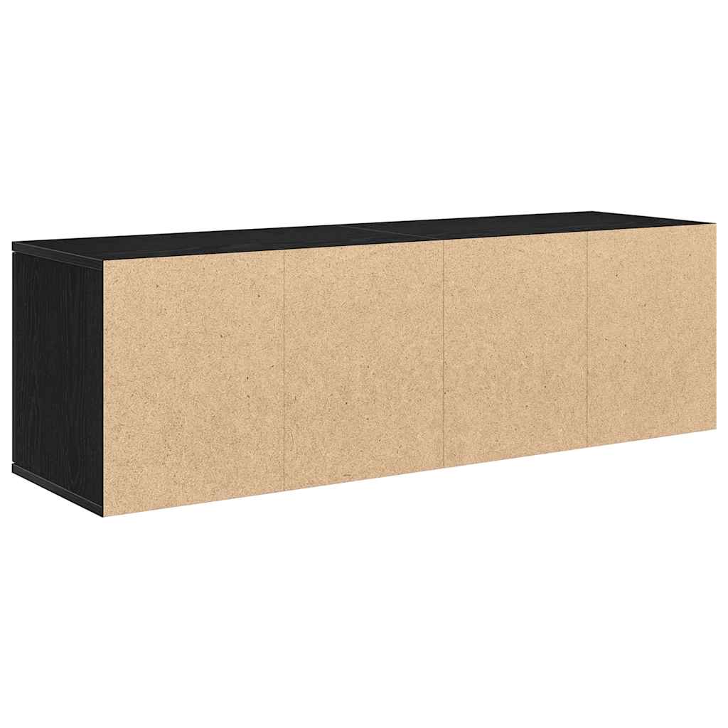 TV-meubel Zwart Eiken 120x34x37 cm Bewerkt Hout